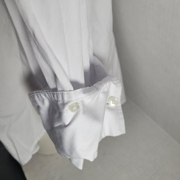 Madewell Women Professional Business Casual White Cotton Button-Up Shirt Size L - Picture 9 of 12